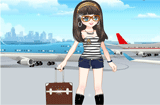 Fashion Girl At The Airport