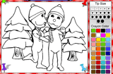 Snow People Online Coloring Page
