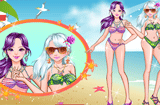 Summer friends on the beach
